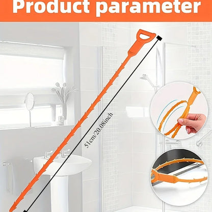 3PCS Drainage Blockage Remover Shower Clean The Sink Snake Bathroom Accessories
