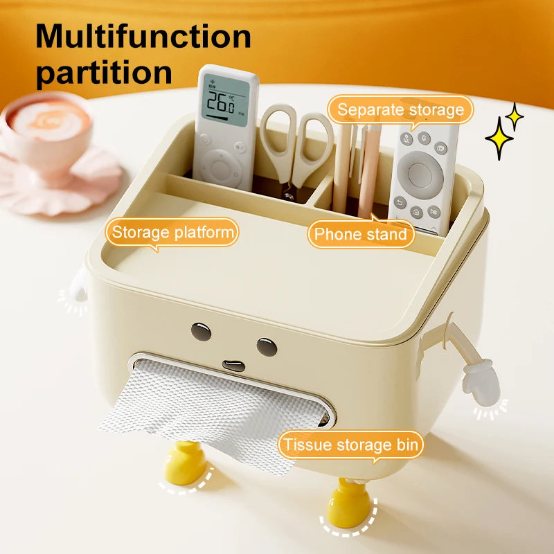 UFORU Back to School Paper Towel Box Household Living Room Bedroom Bedside Multi-Function Student Dorm Desktop Organizer Box