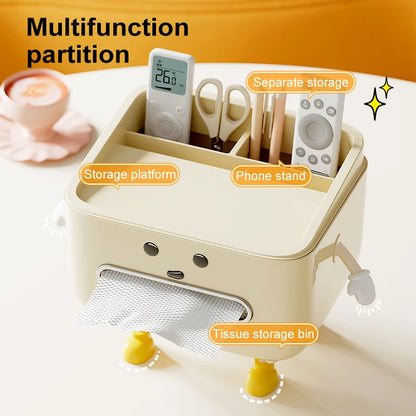 UFORU Back to School Paper Towel Box Household Living Room Bedroom Bedside Multi-Function Student Dorm Desktop Organizer Box