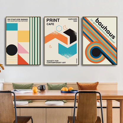 Bauhaus Exhibition Geometric Posters Minimalist Art Canvas Painting Home Decor