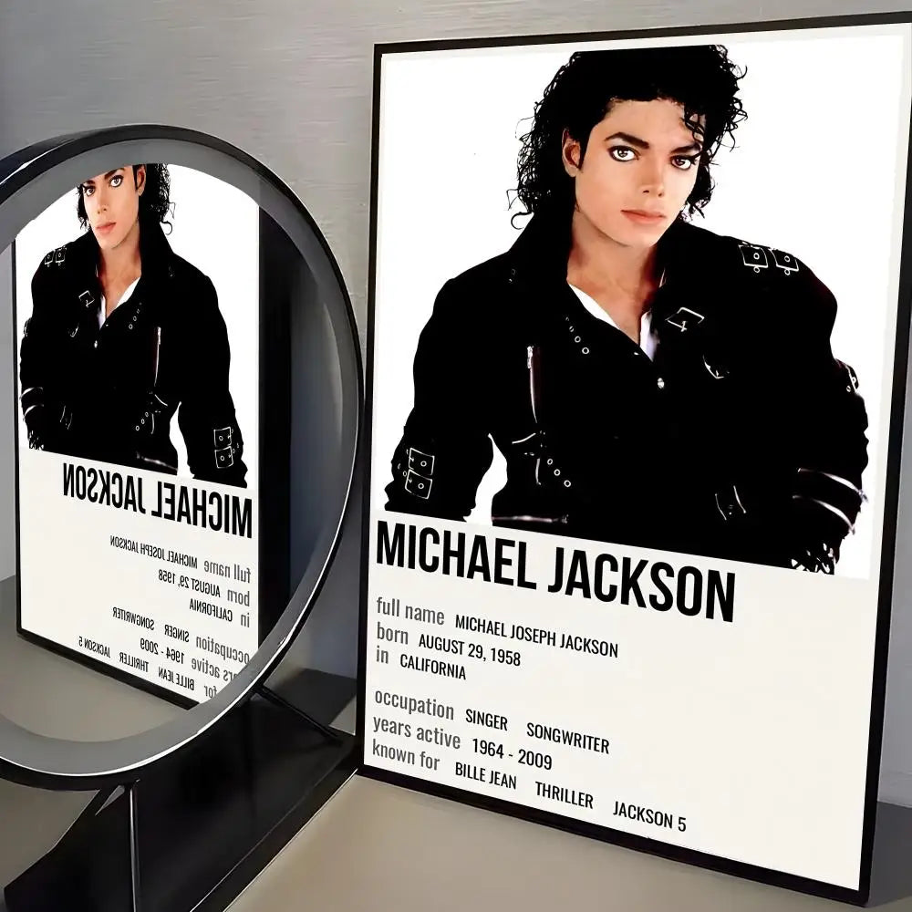 M-Michael J-Jackson Singer Album Poster Room Wall Art Decor Waterproof Stickers For Home Bar Bedroom Decoration
