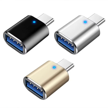 USB 3.0 To Type C Adapter LED OTG To USB C USB-A To Micro USB Type-C Female Connector For HUAWEI Samsung Xiaomi POCO Adapters