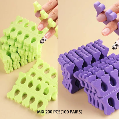 100,200pcs/Pack Nail Art Toe Separators Fingers Foots Sponge Soft UV Gel Polish Beauty Tools Manicure Pedicure Pack Nail Kits