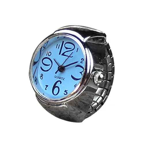Finger Watch Mini Elastic Strap Alloy Watches Rings Jewelry Clock Retro Roman NEW