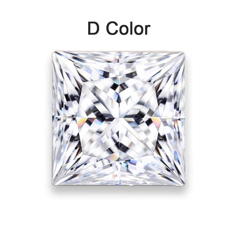 Moissanite Loose Stone VVS1 Princess Cut Charms Jewelry Making with Certificate