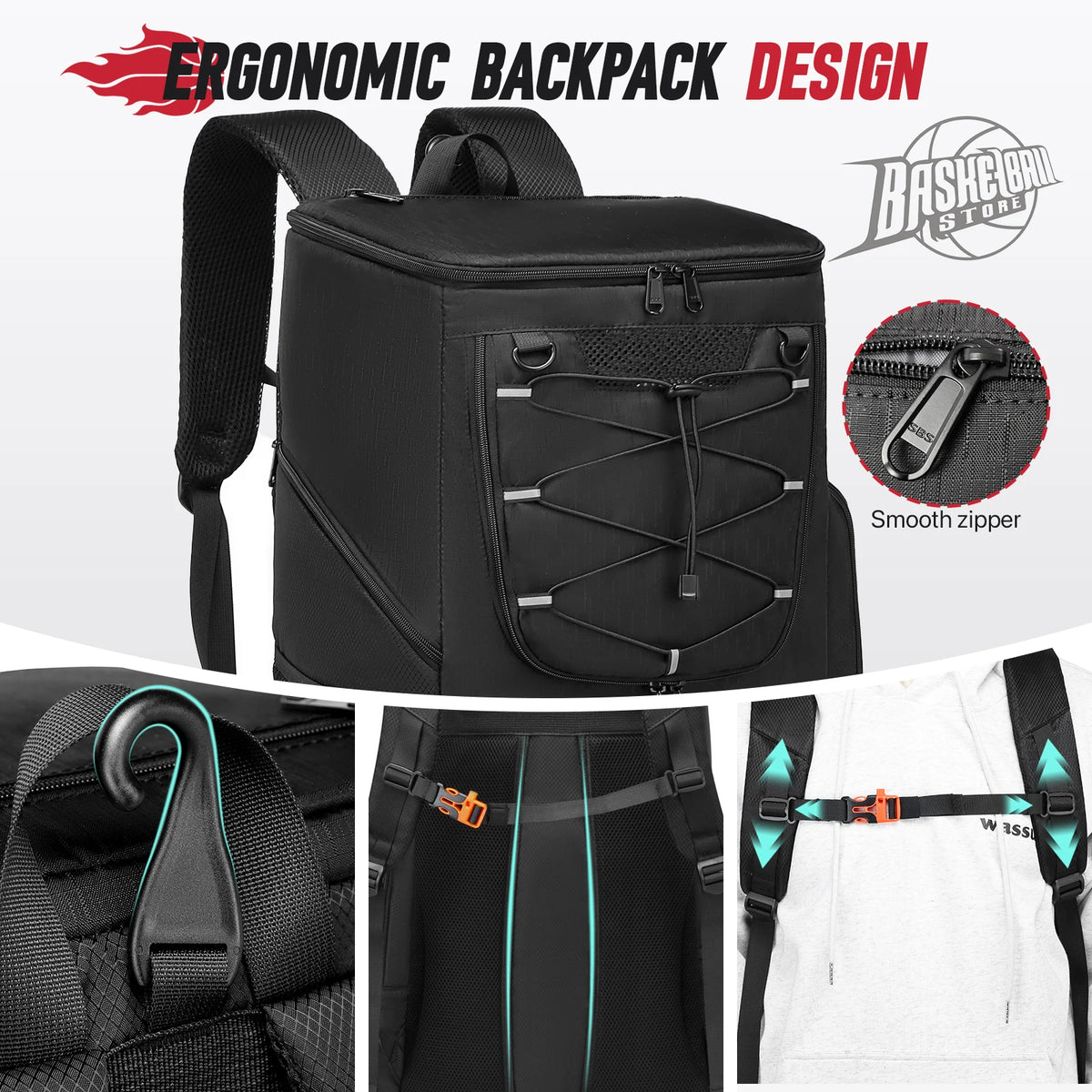 Football Backpack Basketball Backpack Outdoor Soccer Storage Bags Sports Shoe Compartment