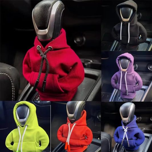 Universal Mini Hoodie Gear Shift Cover – Cute Car Gear Lever Decoration for Manual & Automatic Cars