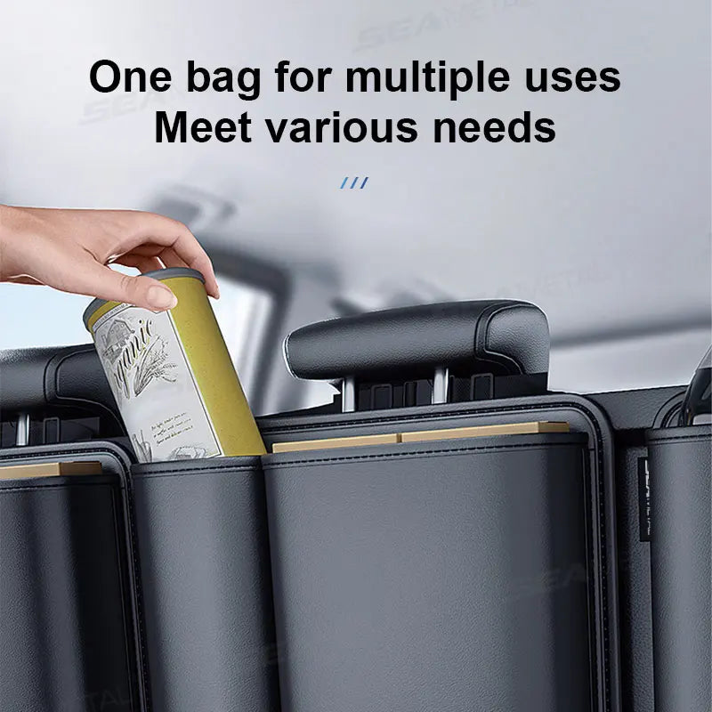SEAMETAL Car Seat Back Hanging Bag Rear Seats Headrest Storage Bag for Car Trunk Tissue Drink Holder Large Capacity Organizer