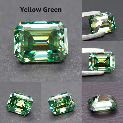 Moissanite Loose Stone VVS1 Emerald Cut Beads Jewelry Making with Certificate