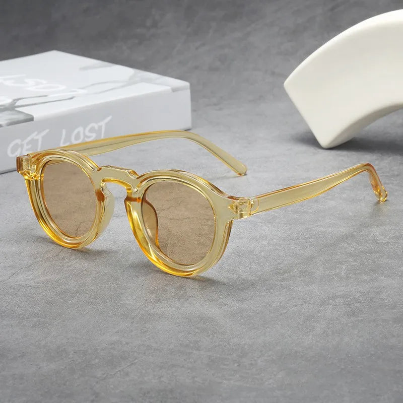 Small Frame Round Frame Uv Sunglasses Retro Sunglasses Cross-Border Sunglasses For Men'S Fashion Travel Accessory Outdoor Use