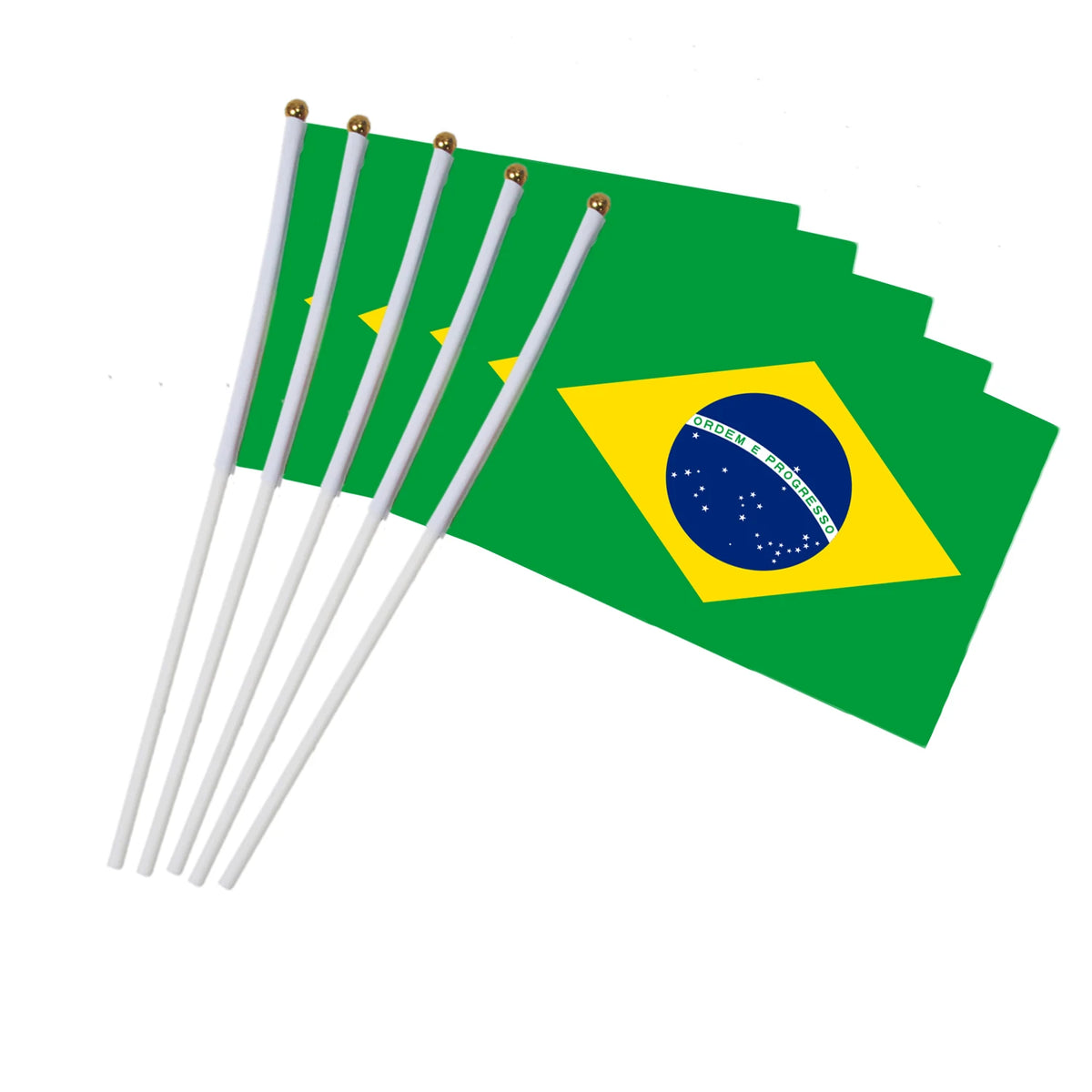 14x21cm 10pcs Brazil national flag hand waving flags parade Sports