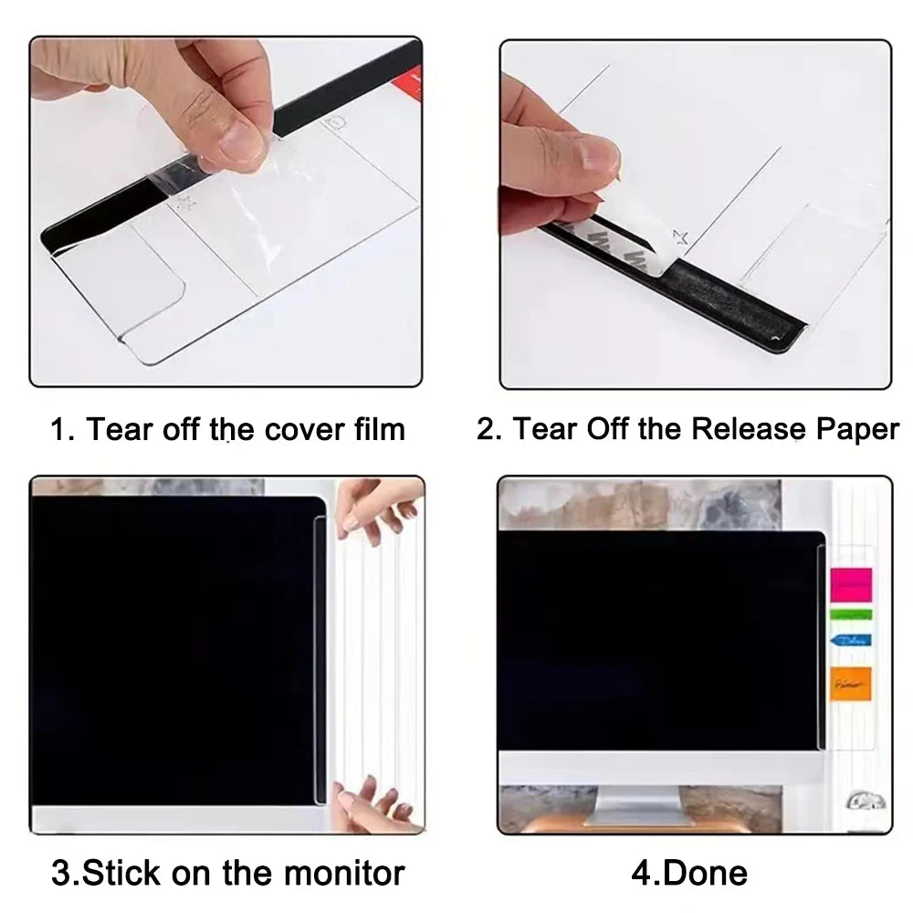 2pcs Monitor Memo Office Computer Screen Sticky Memo Board University College Bureau