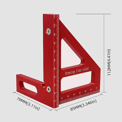 Wood Square Protractor Aluminum Miter Triangle Ruler Measuring Tool