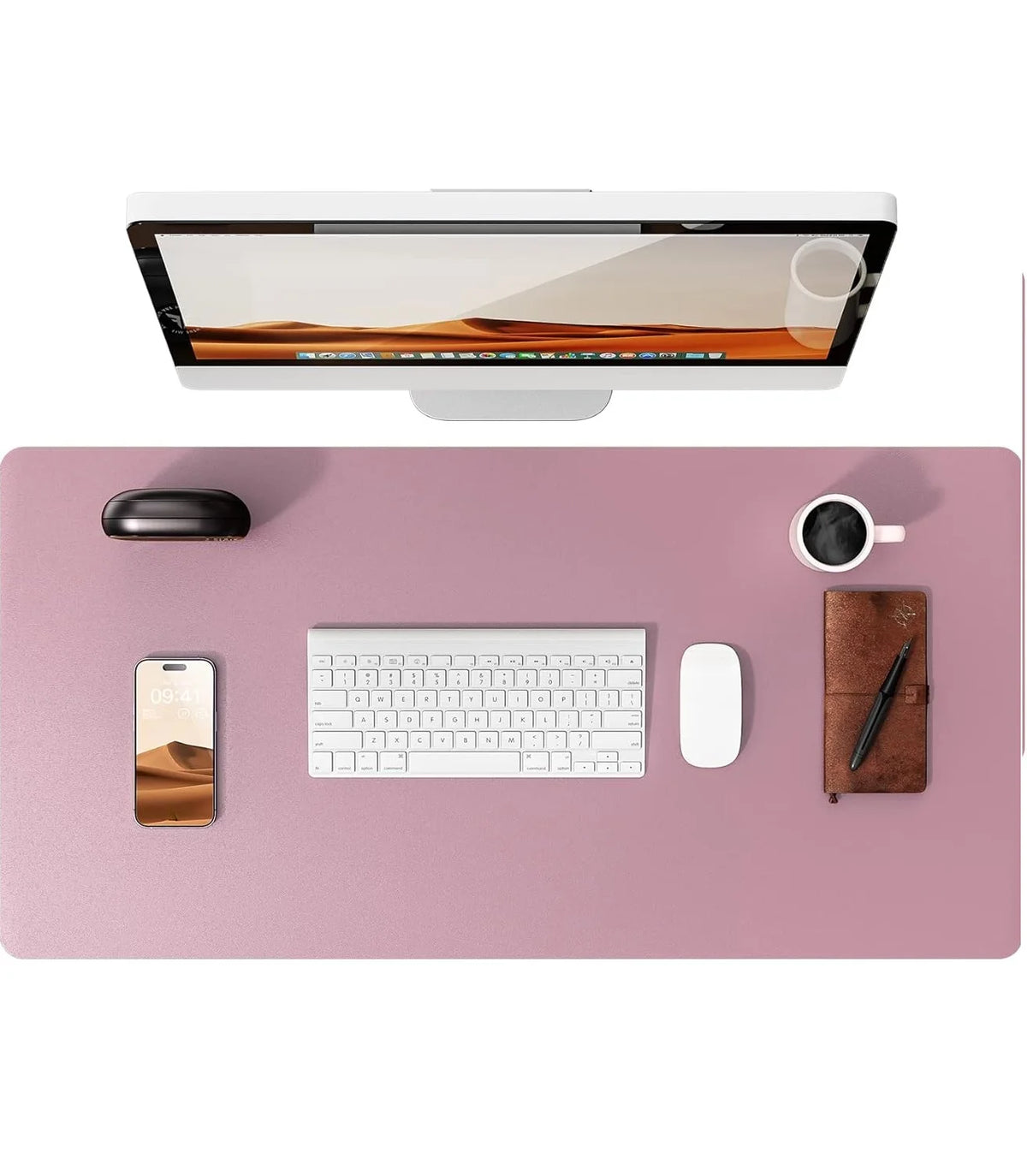 Mouse Pad Office Desk Mat Leather Desk Pad Protector Non-Slip PU Leather Desk Blotter