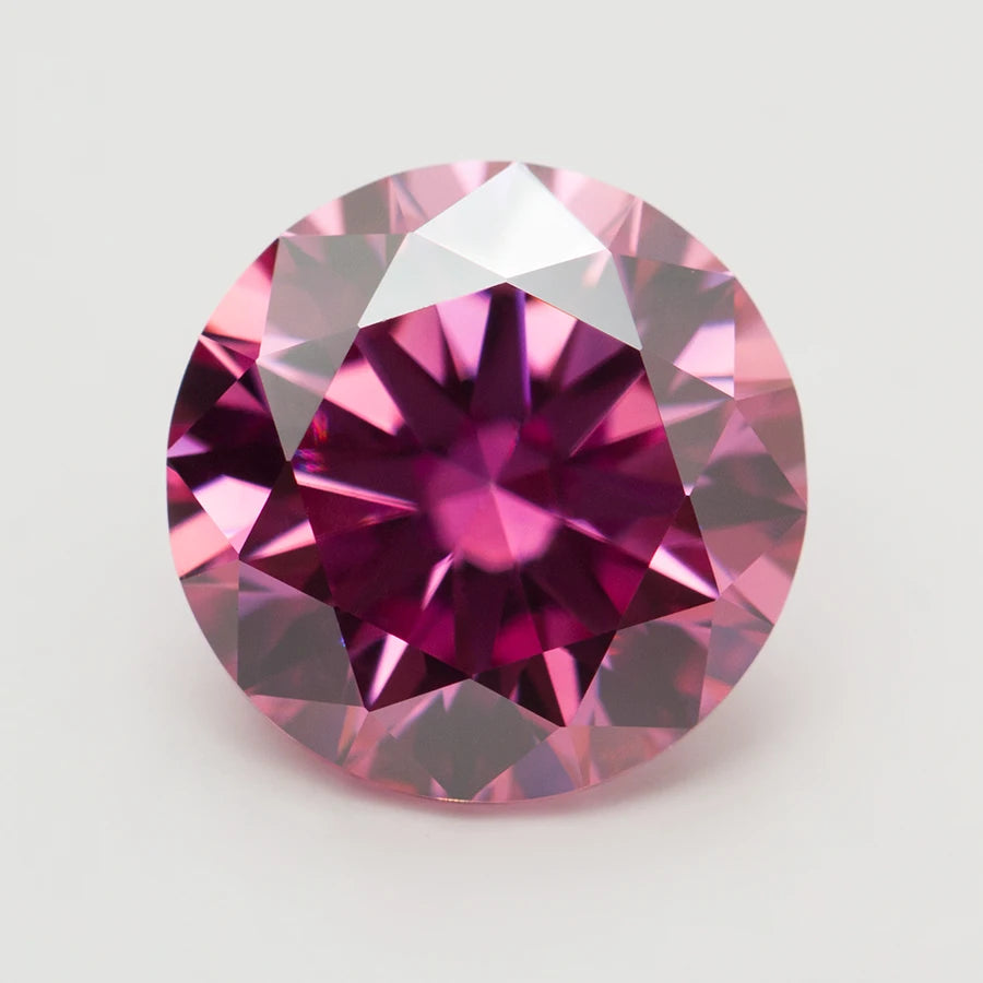 Pink Black Green Blue Yellow Purple Gray Red Loose Moissanite with Certificate Round Moissanite Stone GRA Diamonds Gemstones
