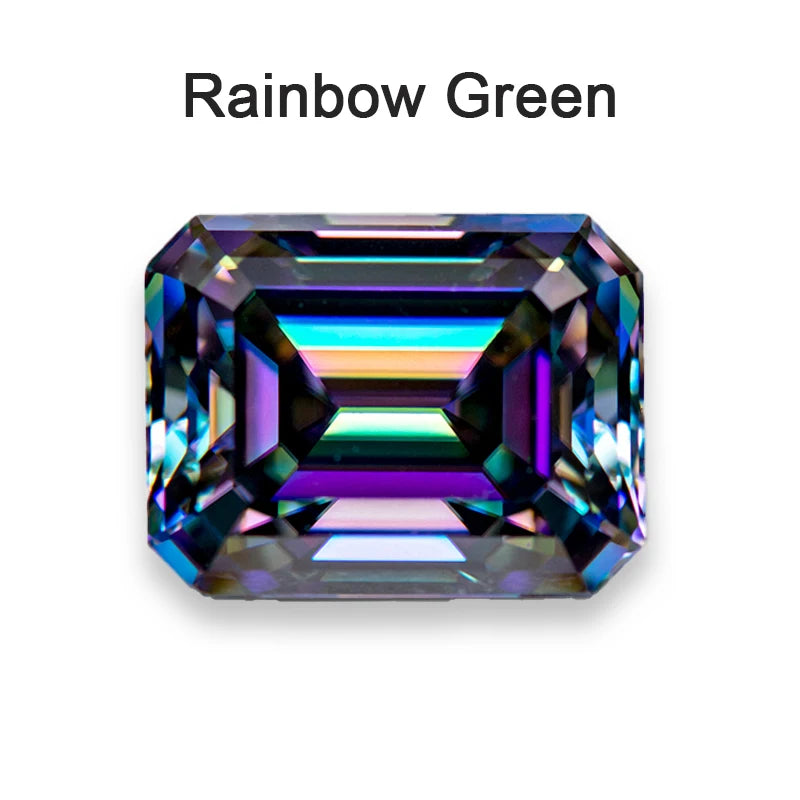 Moissanite Loose Stone VVS1 Emerald Cut Beads Jewelry Making with Certificate