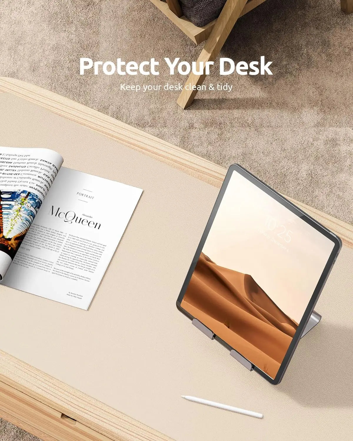 Mouse Pad Office Desk Mat Leather Desk Pad Protector Non-Slip PU Leather Desk Blotter
