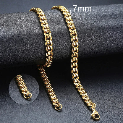 Cuban Chain Necklace Unisex Stainless Steel Solid Metal Jewellry GIFT