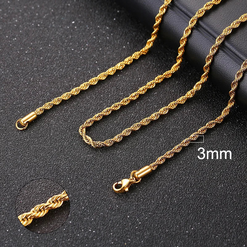 Cuban Chain Necklace Unisex Stainless Steel Solid Metal Jewellry GIFT