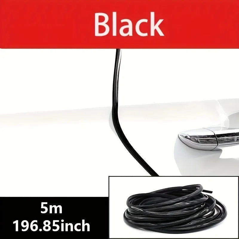 Car Door Edge Guards, 16ft Clear Chrome Universal U Shape Rubber Sealed Door Edge Protection Fit for Most Car