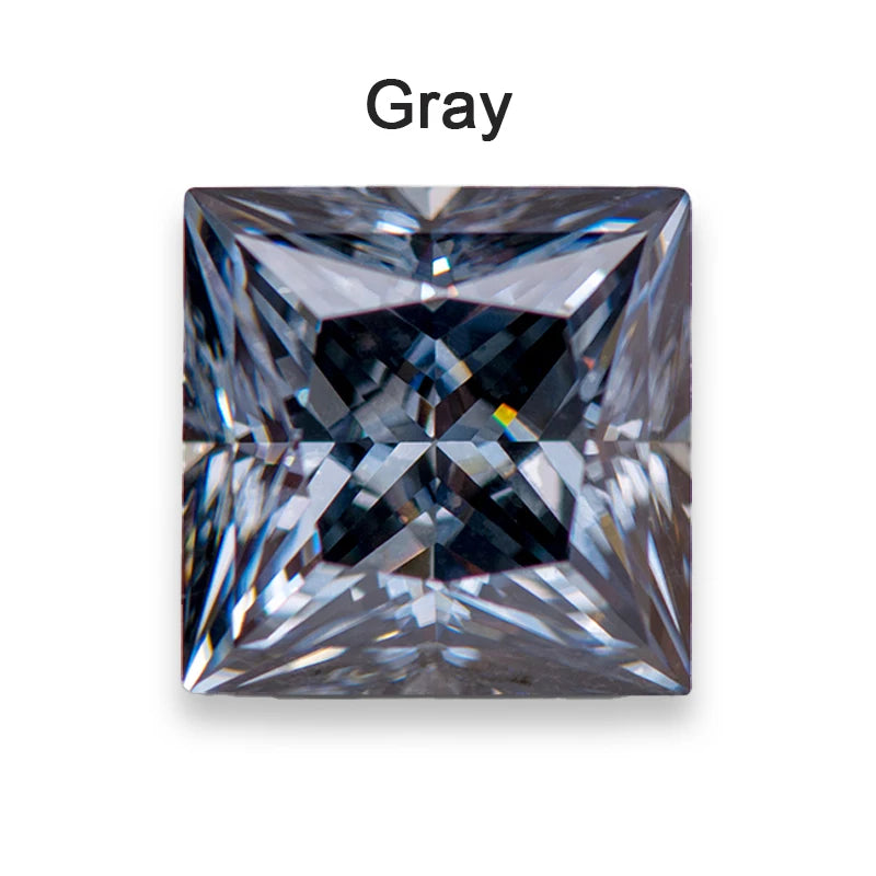 Moissanite Loose Stone VVS1 Princess Cut Charms Jewelry Making with Certificate