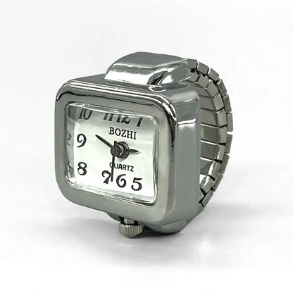 Finger Watch Mini Elastic Strap Alloy Watches Rings Jewelry Clock Retro Roman NEW