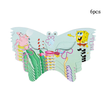 Cartoon SpongeBob Theme Birthday Party Balloon Disposable Tableware Mask Flag Candy Box Backpack Baby Shower party supplies