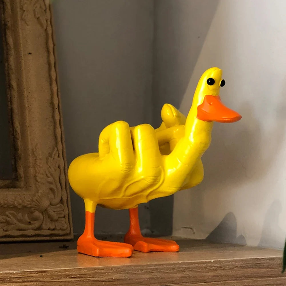 Duck Figurine Funny Sculpture Resin Decor