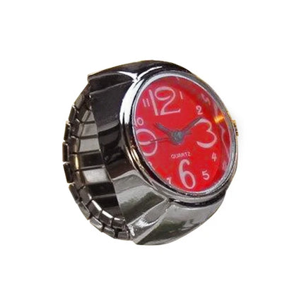 Jewelry Finger Watch for Women Stretchy Elastic Band Round Simple Dial Quartz Ring Watches for Daily & Office