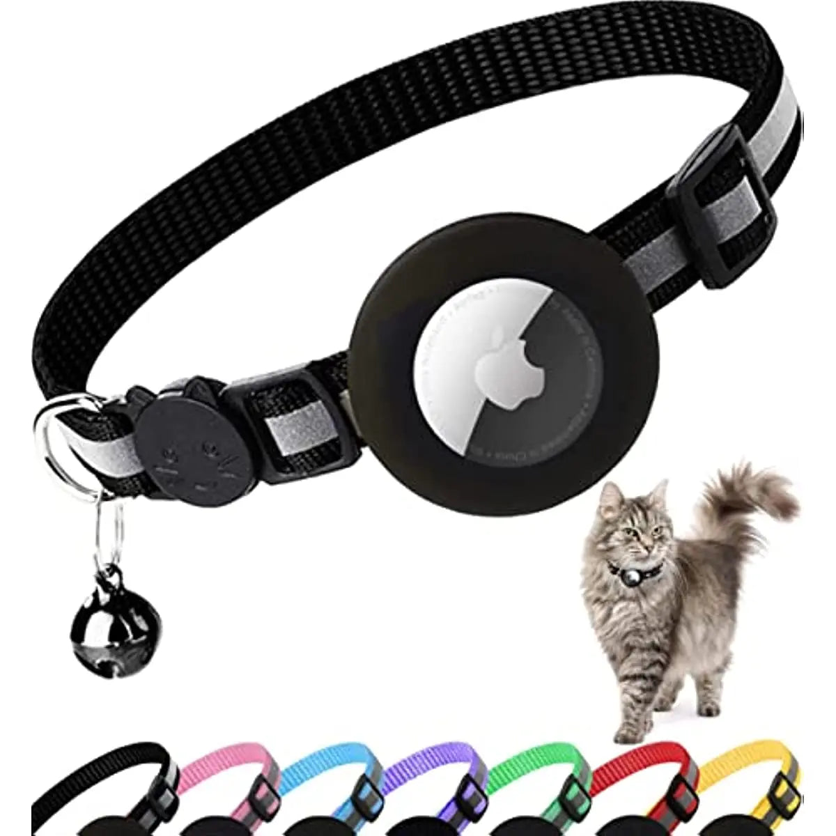 Airtag Cat Collar Breakaway Kitten Collar with Apple Air Tag Holder