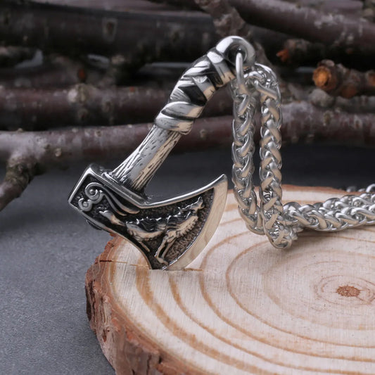 Axe Pendant Retro Slavic Amulet Charm Stainless Steel Pendant Necklace Gift