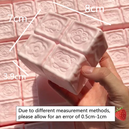 Squishy Strawberry Cube Squeeze Toys Slow Rebound Soft Stress Relief Sensory Fidget Toys Anti Anxiety Squeeze Toys for Adults
