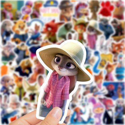 50/100/200pcs Disney Anime Zootopia 2 Cartoon Stickers Funny Decals DIY Notebook Bike Suitcase Cute Graffiti Sticker Classic Toy