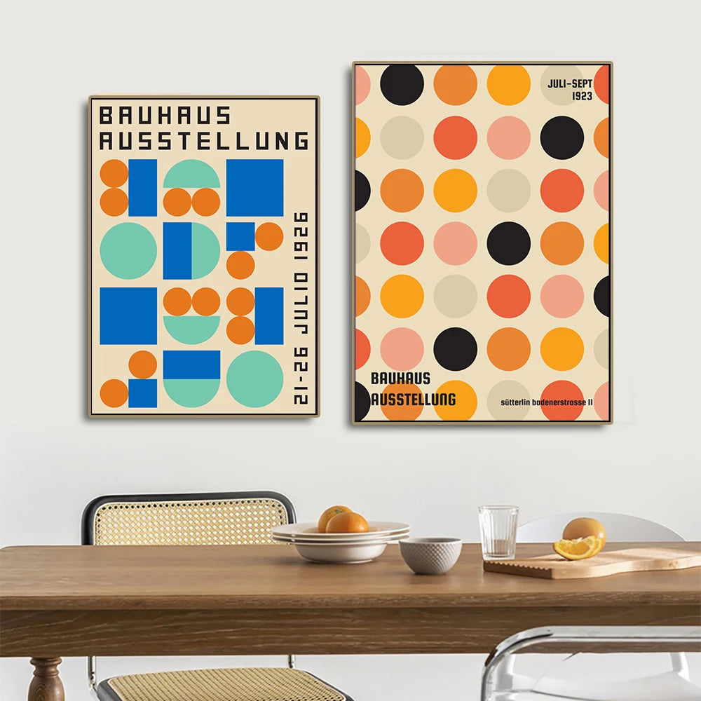 Bauhaus Exhibition Geometric Posters Minimalist Art Canvas Painting Home Decor