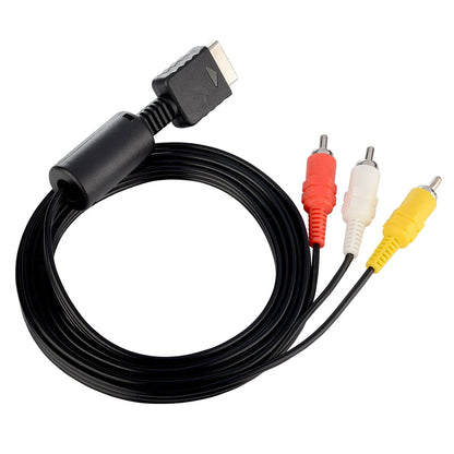 6ft/1.8m Audio Video AV Cable For PS3/PS2/PS1 TV Connection Cable
