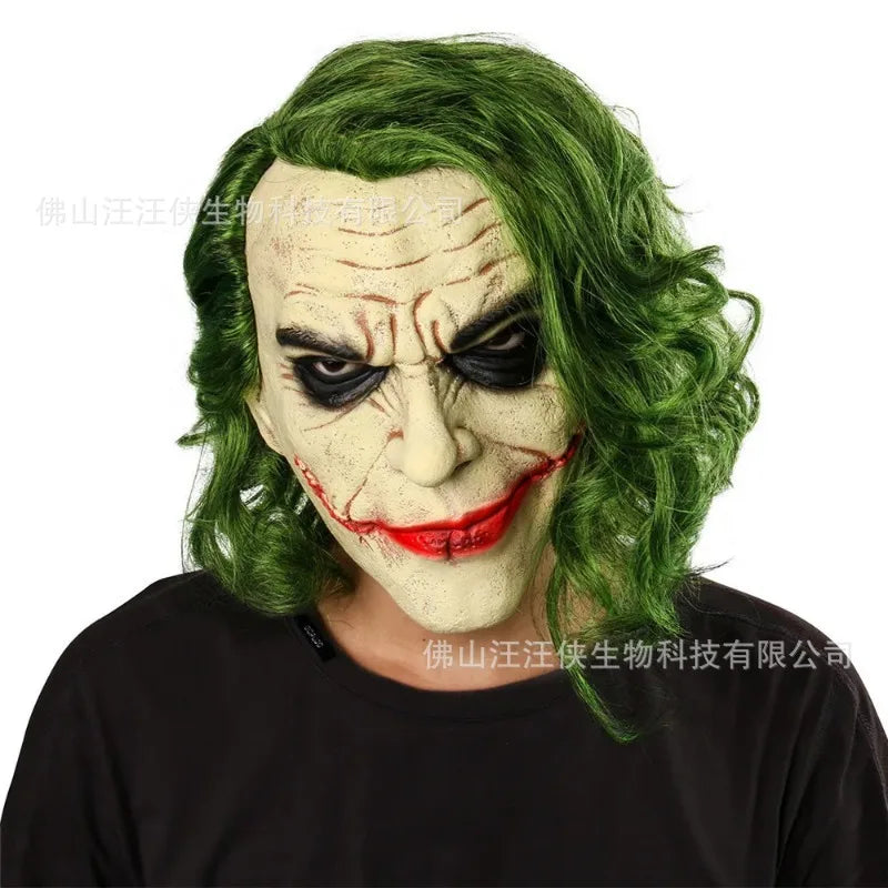Halloween Mask Knight Joker Role Playing Mask Festival Party Neutral Adult Latex Mask Headset Performance Stage Props