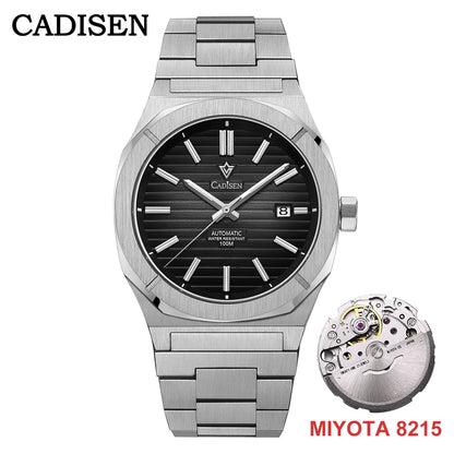 CADISEN Blue Diver Man Watch Sapphire 8215 Automatic Mechanical Watches 10Bar