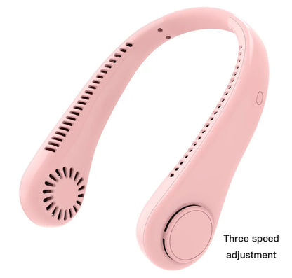 Portable Neck Fan Power Air Cooler USB Rechargeable Electric Fan