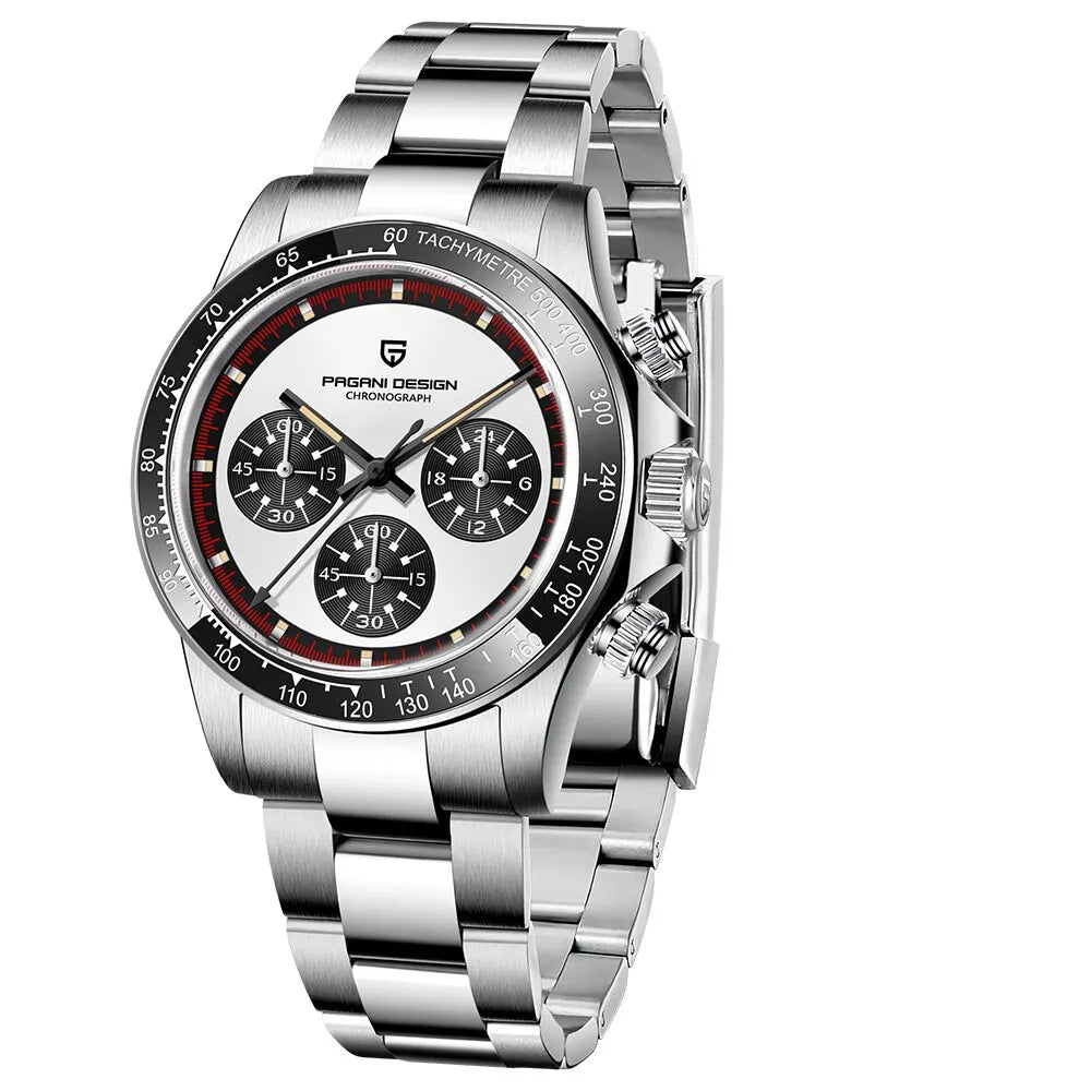 Stainless Steel Chronograph Watch Ceramic Bezel Dayton PAGANI