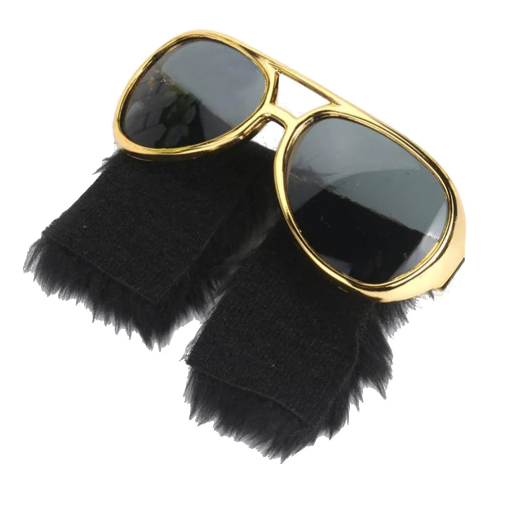 Italian Singer Tony Pitony Elvis Glasses with Hairs UNISEX Costume