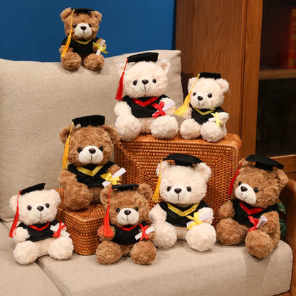 Cute Graduate Doctor Bear Plush Toy – 16/25CM Stuffed Graduation Gift & Home Decor