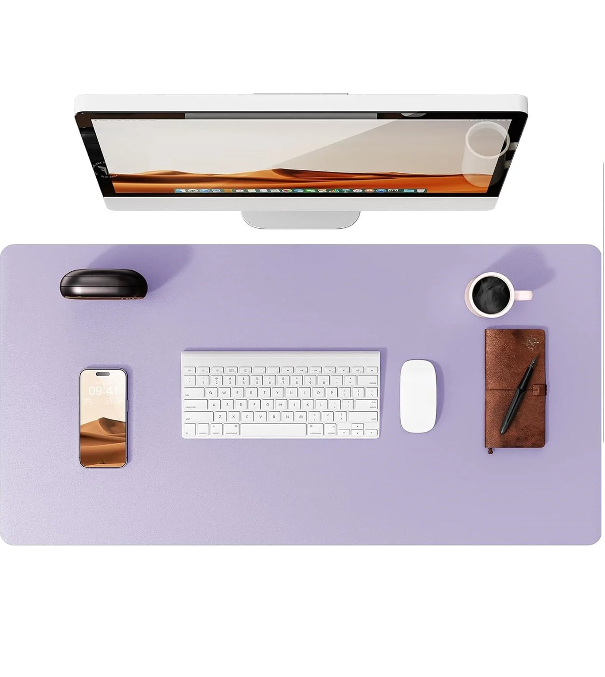 Mouse Pad Office Desk Mat Leather Desk Pad Protector Non-Slip PU Leather Desk Blotter
