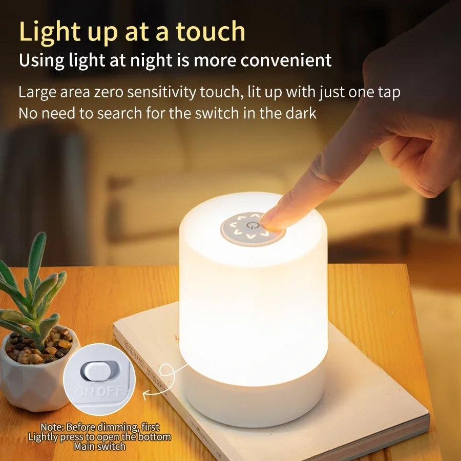 LED Touch Glow Night Light Baby Room Bedroom Lighting Table Lamp Bedside NEW