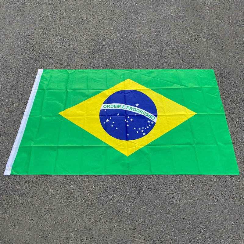 Brazil Flag Hanging Polyester Digital Print Brasil Brazilian Banner