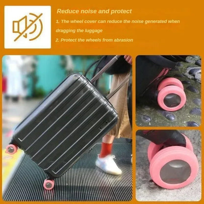 8PCS Silicone Wheels Protector For Luggage Chair Reduce Noise Trolley Case