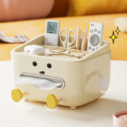 UFORU Back to School Paper Towel Box Household Living Room Bedroom Bedside Multi-Function Student Dorm Desktop Organizer Box