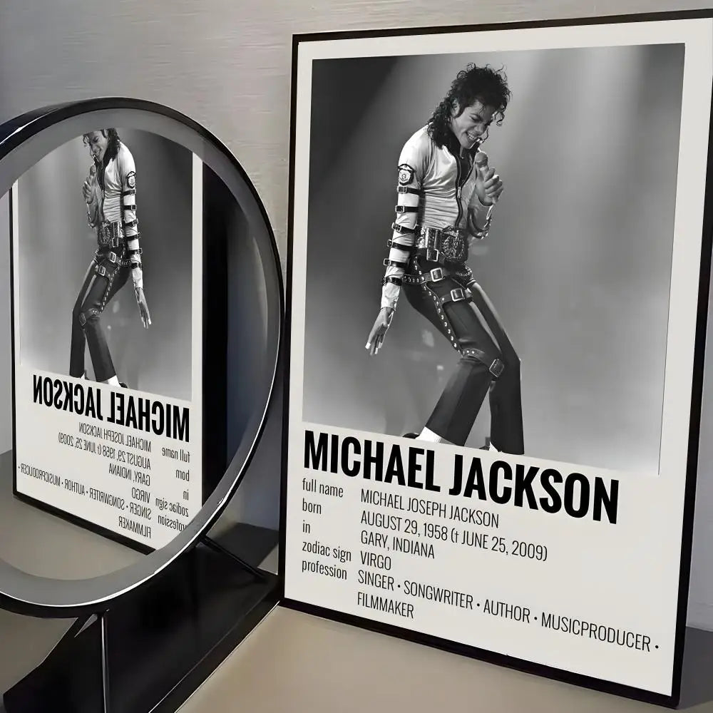 M-Michael J-Jackson Singer Album Poster Room Wall Art Decor Waterproof Stickers For Home Bar Bedroom Decoration