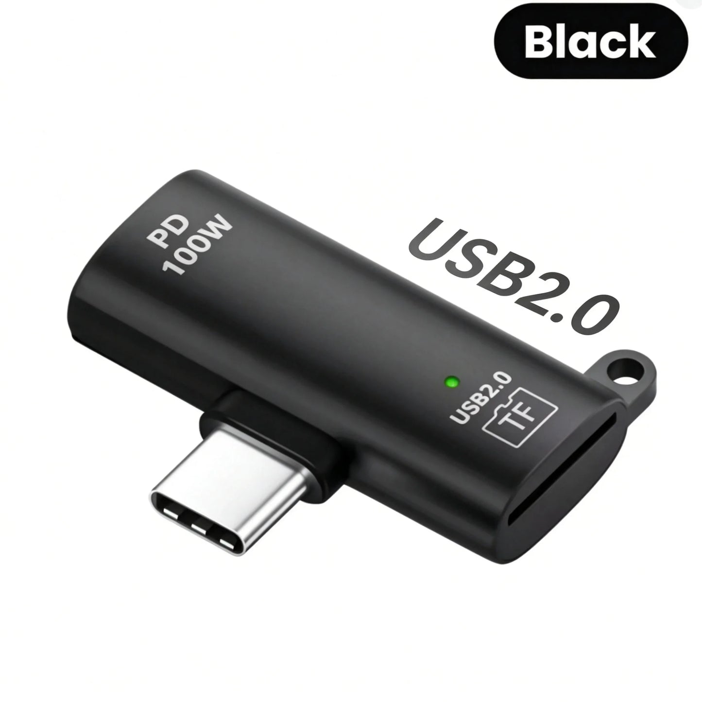 TF Card to Type-C Reader 2 Options Support 2TB & Charging 3.0 100W Fast Charging for iPhone 15/16 PC