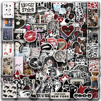 10/50/100/150pcs Downtown Y2K Girls Aesthetics Retro Graffiti Stickers Phone Guitar Laptop Suitcase Waterproof Sticker Kids Toy