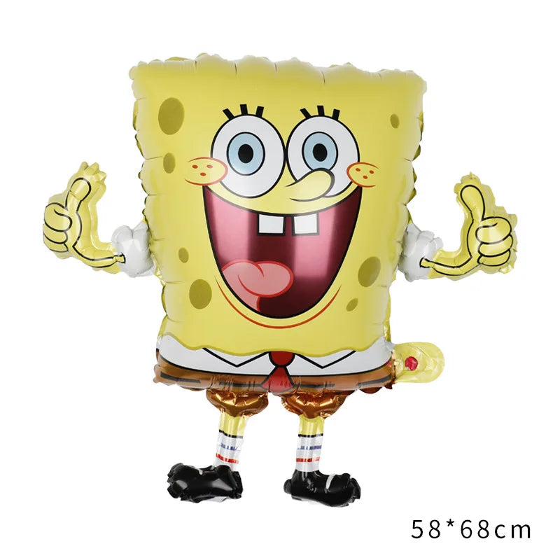 Cartoon SpongeBob Theme Birthday Party Balloon Disposable Tableware Mask Flag Candy Box Backpack Baby Shower party supplies